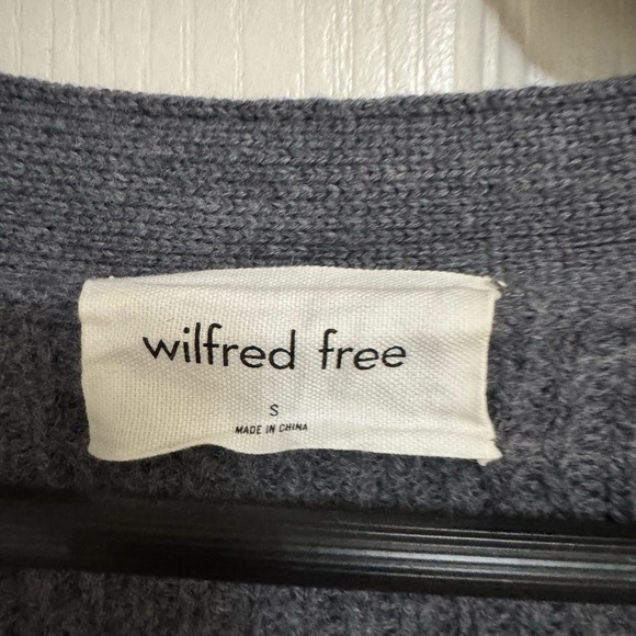 Wilfred Free by Aritzia Open Front Gray Merino Wool Cardigan Sweater Pocket Sz S - Picture 5 of 9